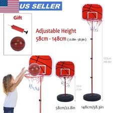 Basketball Hoop, Portable 63-150cm Adjustable Kids Basketball Stand System Set