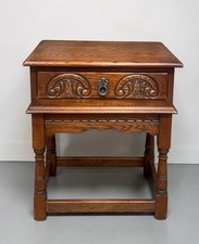 OLD CHARM SOLID OAK LAMP TABLE SIDE TABLE WOOD BROS SUPERIOR QUALITY