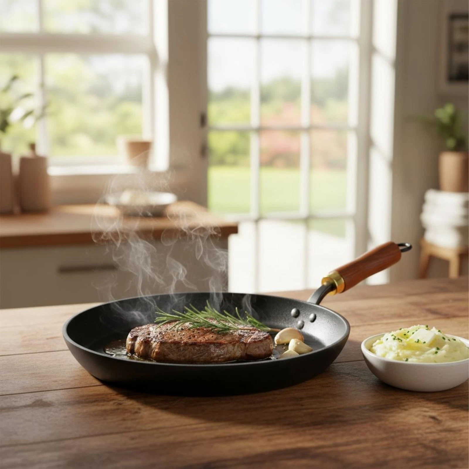 Nonstick Frying Pan Flat Bottom Shallow Frying Pan Easy to Clean