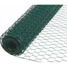 PVC Coated Chicken Wire Rabbit Mesh Green Fencing Aviary Fence 25M  2 widths
