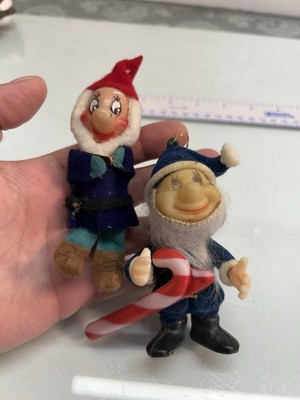 Two Vintage Christmas Ornaments. Elf 
