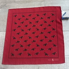 NWT 95 POLO RALPH LAUREN WOOL POCKET SQUARE, MADE IN ITALY