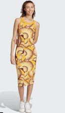 Farm Rio Adidas XS orange Toucan Tank Bodycon Dress Hawaii Vacation X SMALL NWT