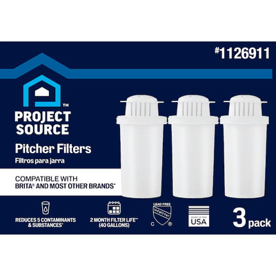 Project Source Replacement for Brita  (and others) Water Pitchers Filters 3-Pack
