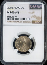 2008 Jefferson Nickel NGC MS68 6FS SMS Quality