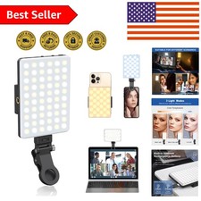 60 LED Selfie Light with Clip, 3 Modes, Portable 5000mAh Rechargeable Battery