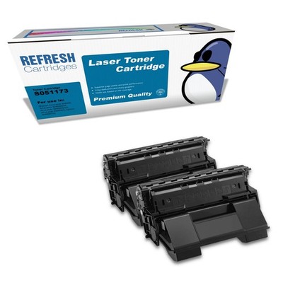 Refresh Patronen schwarz C13S051173 Toner 2er Pack kompatibel mit Epson Druckern
