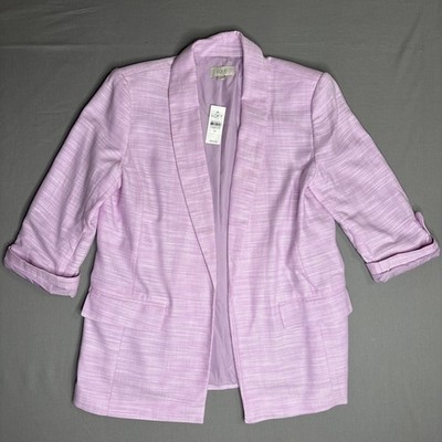 LOFT Blazer Women s Medium Jacker Lavender Purple Roll Tab Sleeve NWT Med 