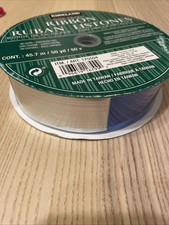 Kirkland signature wire edged ribbon reversible royal blue and silver 50 yards