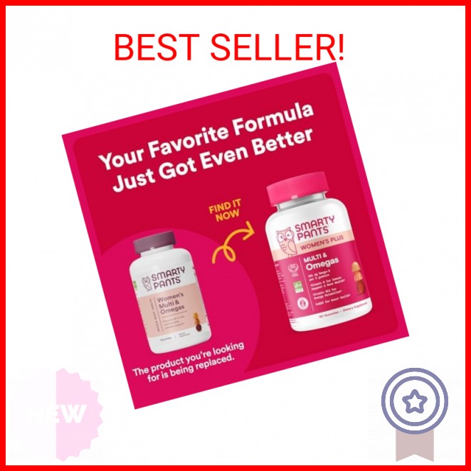 SmartyPants Women's Multivitamin Gummies: Omega 3 Fish Oil (EPA/DHA), Methylfola