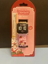 Strawberry Shortcake LED Watch Square Face Rubber Strap