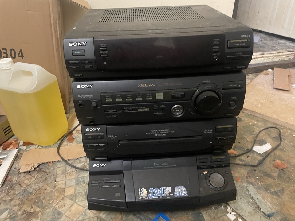 Sony Cd Stack System Sony Hi-Fi Stack System CD Changer Cassette Deck Tuner Amplifier ...