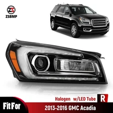 For 2013-2016 GMC Acadia Halogen LED Tube Projector Headlight Passenger Side RH
