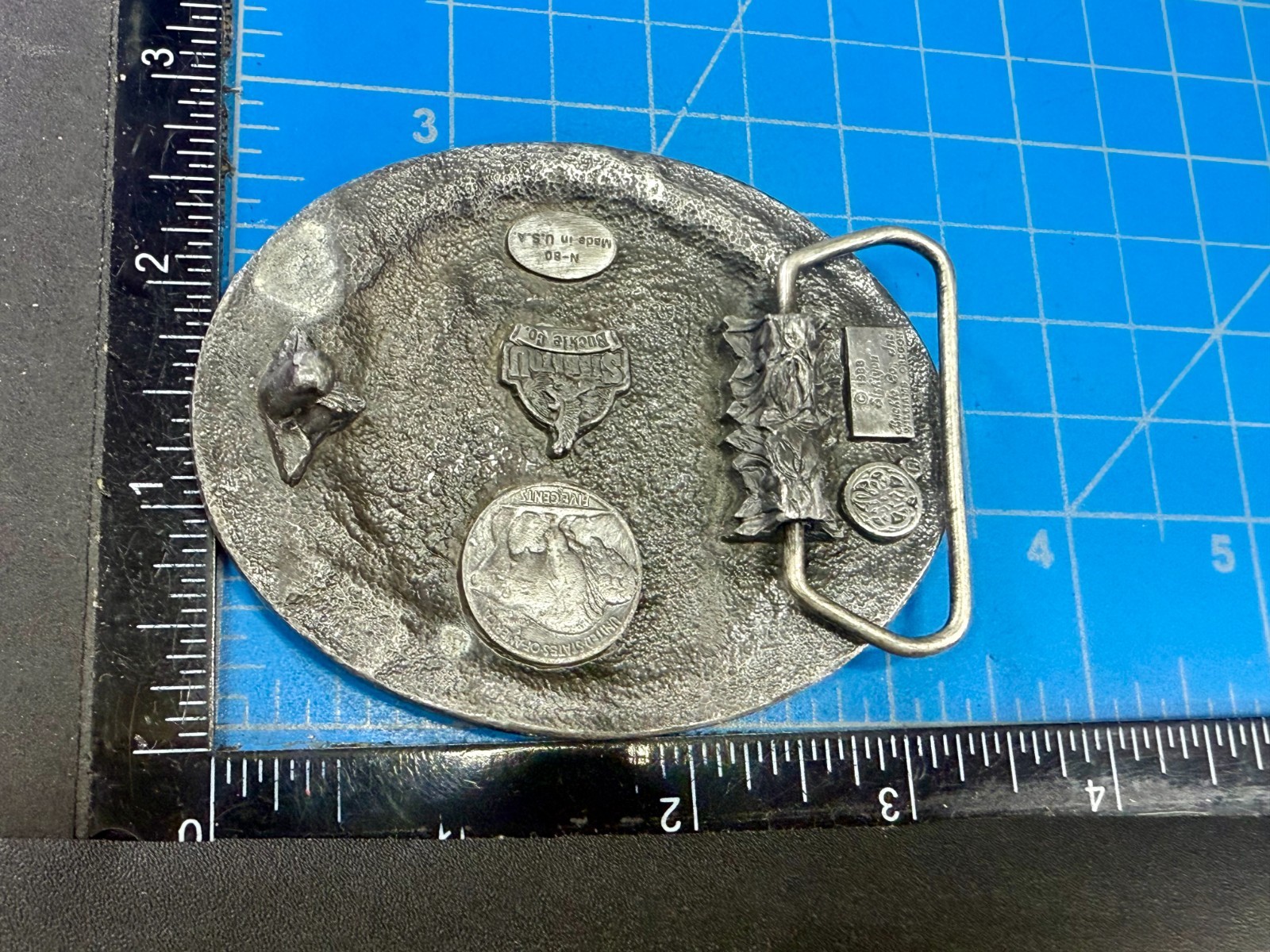 Indian Chief Head Coin Liberty 1937 Vintage 1988 Siskiyou Belt Buckle N-80