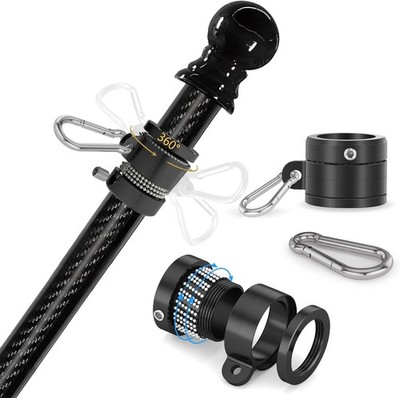 5FT/6FT Heavy Duty Carbon Fiber Outdoor Flag Pole, Telescoping Design, Durable