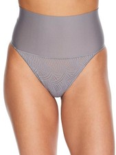 Maidenform Tame Your Tummy Lace Thong Silver Swing Lace 2XL NWT