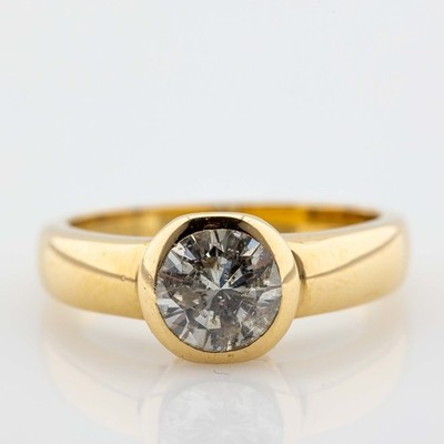 Ring 585/14K yellow gold diamond 1ct K-N/I2 size 54