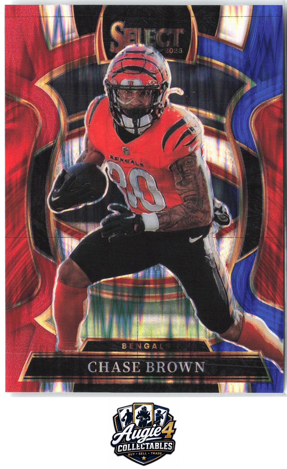 2025 Panini Select CHASE BROWN Red White & Blue Prizm #59 Cincinnati Bengals