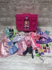 1999 Barbie Doll Carrying Case Pink Take Along Doll Trunk Closet w Clothes/Shoes