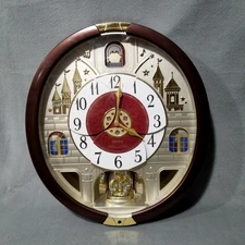 Seiko Melodies in Motion Wall Clock Crystals Beatles Christmas Songs QRM565BRH