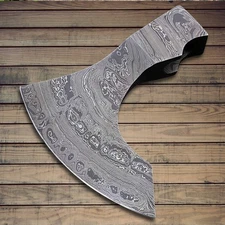 CUSTOM HANDMADE FORGED DAMASCUS STEEL AXE HEAD VIKING HATCHET TOMAHAWK