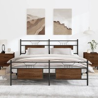 Metallbett 180X200 Cm Ohne Matratze In Eichenoptik