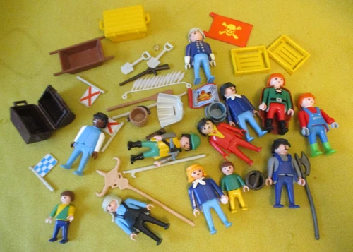Vintage 1974 Playmobil Geobra Figures & Accessories Lot