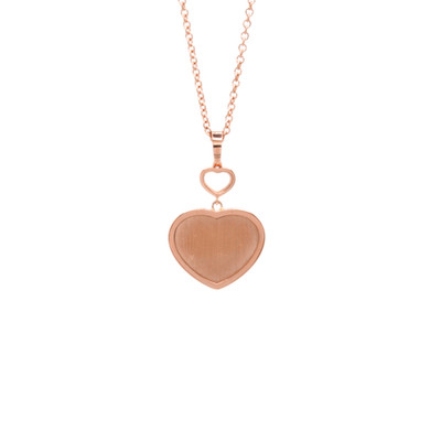 Chopard 007 James Bond 18K Rose Gold Happy Hearts Pendant Necklace 17.75''