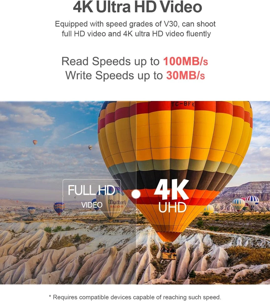 64 GB Scheda Micro SD, Scheda Di Memoria A1, U3, C10, V30, 4K, 667X, UHS-I Veloc - Immagine 3 di 4