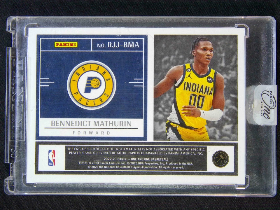 2022-23 Panini One And One Bennedict Mathurin RC Rookie Auto Patch /15 - Image 2 of 2