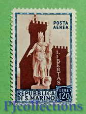 6394- SAN MARINO 1954 POSTA AEREA - STATUA DELLA LIBERTA' L. 120 MNH