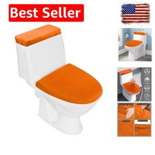 Stretch Velvet Toilet Lid Cover and Toilet Tank Lid Cover Set
