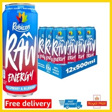 All-Natural RAW Energy Drinks 12x500ml - Raspberry & Blueberry for Daily Energy