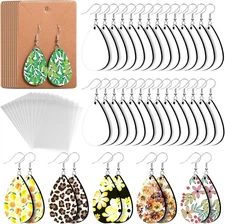 Palksky 50Pcs Sublimation Blanks Products - Sublimation Earring Blanks with Earr