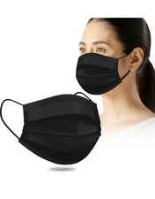 1000 Pcs Protective Disposable Respirator 3-Layers Protect Cover Black Face Mask