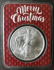 2019 $1 American Silver Eagle Dollar in a Merry Christmas Holder