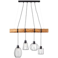 Brilliant 99549/76 Keyla Pendel HäNge Decken Leuchte Lampe 4-Flg Schwarz Holz