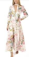 Zimmermann Heathers Plunge Maxi Dress s.0 AU 8 US 4 Garden Floral Print