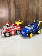 Paw Patrol Mighty Pups Super Paws Marshall & Chase Powered Up Firetruck, Cruiser