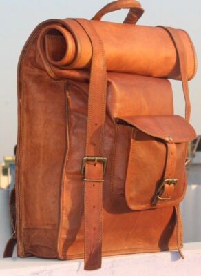 Men's Genuine Leather Vintage Laptop Backpack Rucksack Messenger Bag Satchel NEW