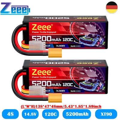 2x Zeee 4S Lipo batteria 14.8V 120C 5200mAh custodia rigida XT90 per RC auto barca buggy camion