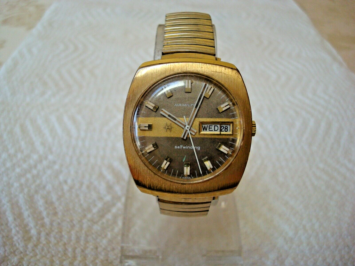 Hamilton 825 Men's Automatic Watch 17j. Day Date 2 tone Dial 2