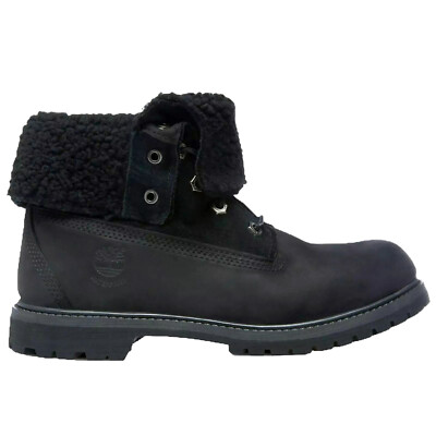 Timberland Authentics Inch Teddy Fleece Black Womens Leather Suede Boots  UK
