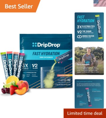 4 Flavor Electrolyte Hydration Pack: Lemon Lime, Strawberry, Peach, Black Cherry