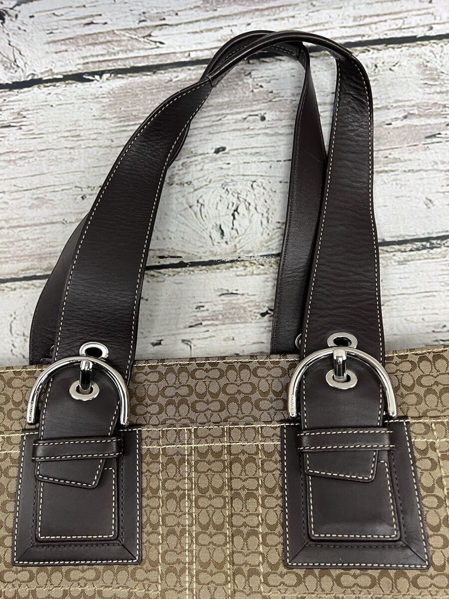 VTG Coach Jacquard Soho Signature Brown Suede Shoulder Bag VTG Coach Jacquard Soho Signature Brown Suede Shoulder Bag