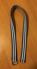 Ralph Lauren Polo White/Blue Striped Canvas D Ring Belt SZ 4 Youth Children