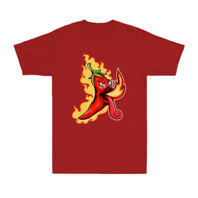 Flaming Chili Pepper Spitfire Chili Shirt Funny Spicy Food Men's T-Shirt T-shirt