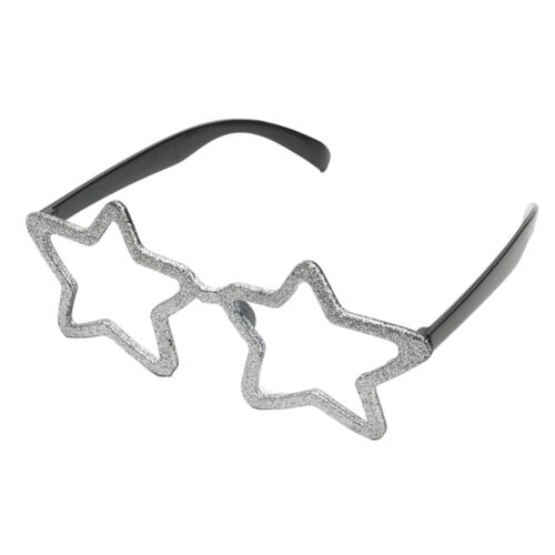 Rock Super Star Party Sunglasses - Fun Shades Glitter Silver - Picture 1 of 4