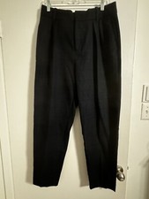 Pleated plaid navy mango women’s dress trousers size 8 