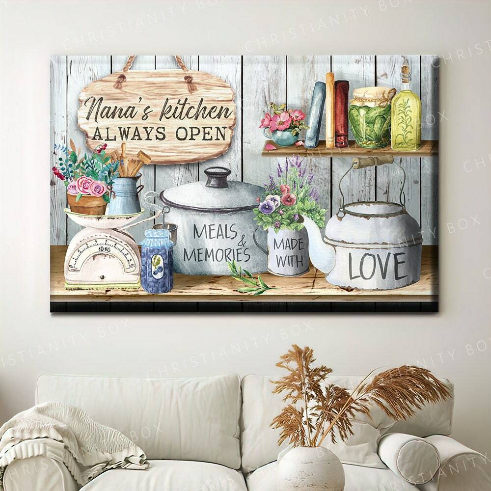 Personalized Kitchen Canvas Farmhouse Kitchen Wall Art Decor